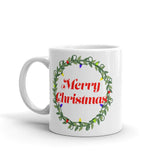 Merry Christmas Wreath Holiday Coffee Tea Cup Mug, Mug, $ 17.50, A Moment Of Now™